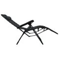 Chaise pliable de terrasse Noir Textilène