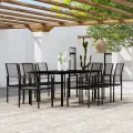Ensemble à manger de jardin 9 pcs Noir