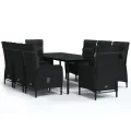 Ensemble à manger de jardin avec coussins 9 pcs noir