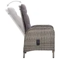 Ensemble de bistro de jardin 5 pcs Résine tressée Gris