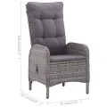 Ensemble à manger de jardin 5 pcs Gris