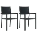 Ensemble à manger de jardin 3 pcs Noir