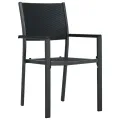 Ensemble à manger de jardin 3 pcs Noir