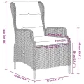 Ensemble à manger de jardin 3 pcs Gris clair