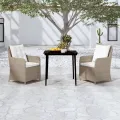 Ensemble à manger de jardin 3 pcs Marron