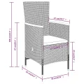 Ensemble à manger de jardin avec coussins 3 pcs noir