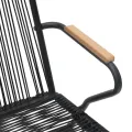 Ensemble à manger de jardin 5 pcs Noir Rotin PVC