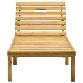 Chaise longue avec coussin bordeaux Bois de pin imprégné