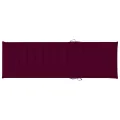 Chaise longue avec coussin bordeaux Bois de pin imprégné
