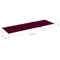 Chaise longue avec coussin bordeaux Bois de pin imprégné