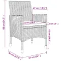 Ensemble à manger de jardin coussins 3 pcs Résine tressée Verre