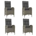 Ensemble à manger jardin et coussins 7 pcs gris rotin