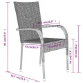 Ensemble à manger de jardin 5 pcs Gris et noir