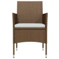 Ensemble à manger de jardin coussins 5 pcs Marron/noir