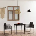Ensemble à manger de jardin 3 pcs Noir