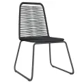 Ensemble à manger de jardin 3 pcs Noir