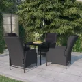 Ensemble à manger de jardin 5 pcs Gris foncé