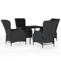 Ensemble à manger de jardin 5 pcs Gris foncé