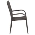 Ensemble à manger de jardin 3 pcs Marron et noir