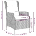 Ensemble à manger de jardin 5 pcs Marron
