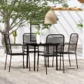 Ensemble à manger de jardin 5 pcs Noir
