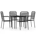 Ensemble à manger de jardin 5 pcs Noir