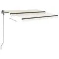 Auvent manuel rétractable avec poteaux 3,5x2,5 m Crème