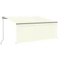 Auvent rétractable manuel avec store 3,5x2,5 m Crème