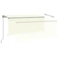 Auvent rétractable manuel avec store 3,5x2,5 m Crème