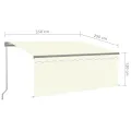 Auvent rétractable manuel avec store 3,5x2,5 m Crème