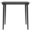 Ensemble à manger de jardin et coussins 3 pcs Gris et noir