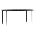 Ensemble à manger jardin et coussins 7 pcs Noir et gris Rotin