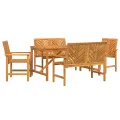 Ensemble de salle à manger de jardin en bois d'acacia massif