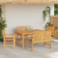 Ensemble de salle à manger de jardin en bois d'acacia massif