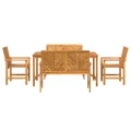 Ensemble de salle à manger de jardin en bois d'acacia massif