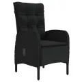 Ensemble à manger de jardin avec coussins 5 pcs Noir