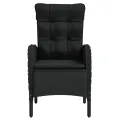 Ensemble à manger de jardin avec coussins 5 pcs Noir