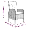 Ensemble à manger de jardin avec coussins 5 pcs Noir