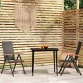 Ensemble à manger de jardin 3 pcs Noir