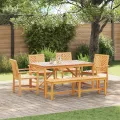 Ensemble de repas de jardin 5 pièces en bois d'acacia
