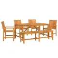 Ensemble de repas de jardin 5 pièces en bois d'acacia
