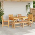 Ensemble de repas de jardin 5 pièces en bois d'acacia