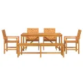 Ensemble de repas de jardin 5 pièces en bois d'acacia