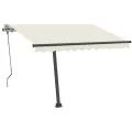 Auvent manuel rétractable sur pied 350x250 cm Crème