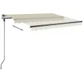 Auvent manuel rétractable sur pied 350x250 cm Crème