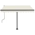Auvent manuel rétractable sur pied 350x250 cm Crème