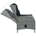 Ensemble à manger 9 pcs avec coussins résine tressée gris clair