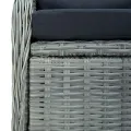 Ensemble à manger 9 pcs avec coussins résine tressée gris clair