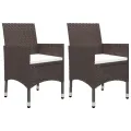 Ensemble à manger de jardin 3pcs Marron Résine tressée et verre