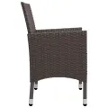 Ensemble à manger de jardin 3pcs Marron Résine tressée et verre